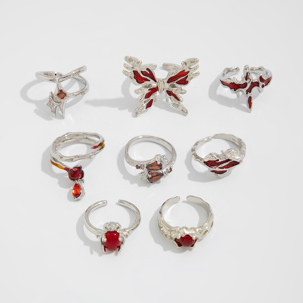 Кольцо "Красные камни"