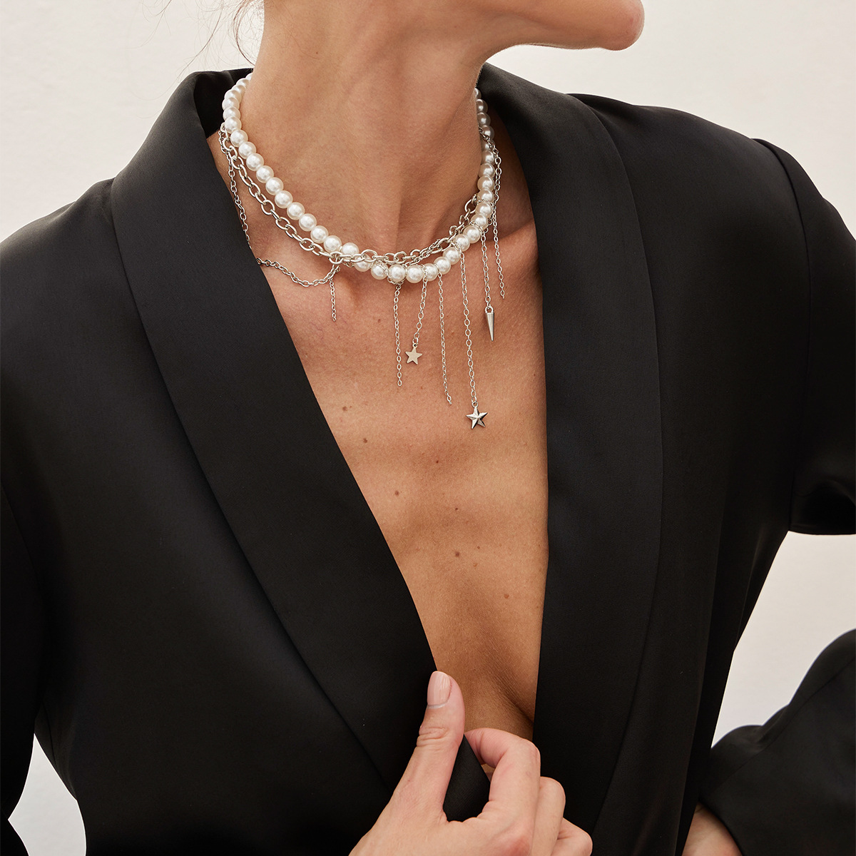 Ожерелье "Бусины" висюльки-звездочки