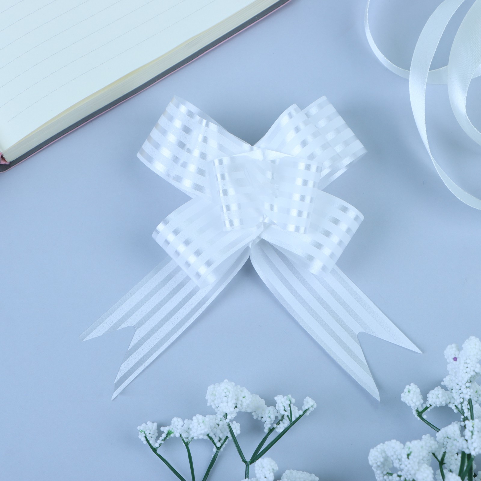 Бант - бабочка №3 (белая с полосками)