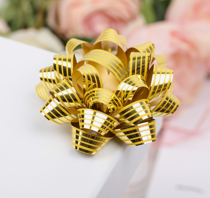 Подарочный Бант - звезда №7.5, металлик с рисунком, МИКС - фото 2