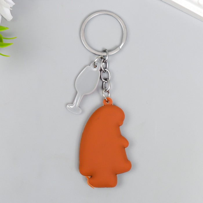 Брелок резина "Зайка пицца" 6х3,5 см бокал 3,5х1,6 см - фото 3