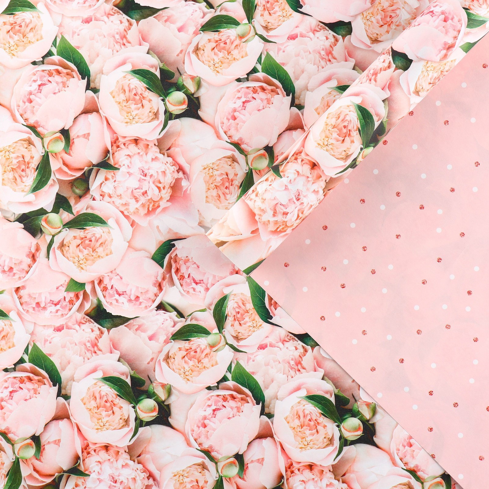 Бумага упаковочная двухсторонняя крафтовая «Цветы», 70 х 100 см