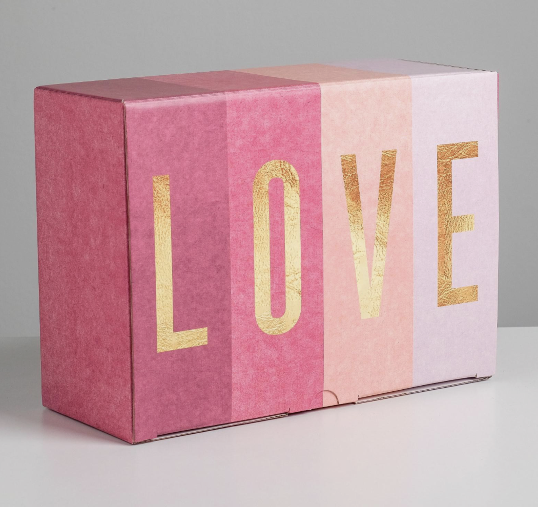 Коробка подарочная сборная, упаковка, «Любовь», 26×19×10 см